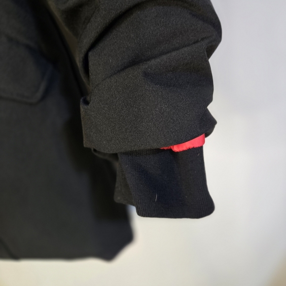 PUREMSX Women's Size L NWT Black All Weather Hooded Jacket with Red Lining - Picture 12 of 16